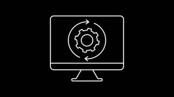 animado automatizado configurações ícones dentro fino linha estilo video