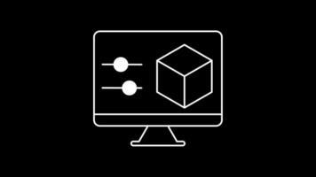 animerad modellering ikoner i tunn linje stil video