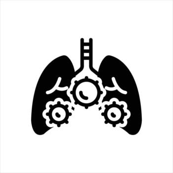 Solid icon tuberculosis vector