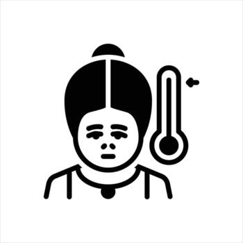 sólido icono alta temperatura vector