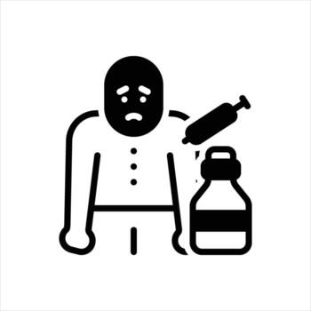 Solid icon vaccination vector