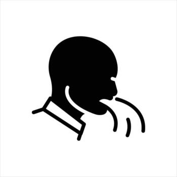 Solid icon vomiting vector