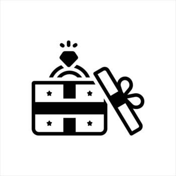 Solid icon ring-with-box vector