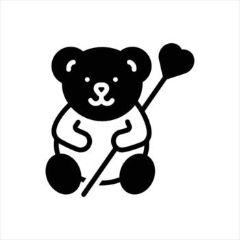 Solid icon teddy vector