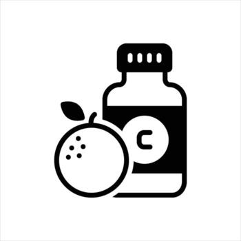 Solid icon vitamins vector