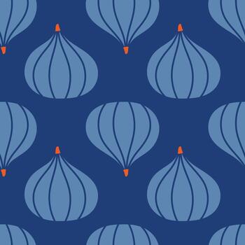 higo sin costura modelo en oscuro azul antecedentes. de moda diseño con higo fruta. sin costura textil antecedentes. envase diseño. vector