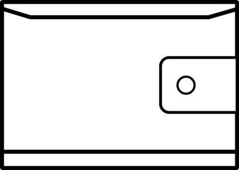 Simple outline icon of a bifold wallet with snap closure vector