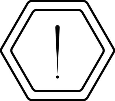 hexagonal advertencia símbolo con un vertical línea vector