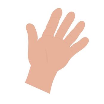child's hand waves bye or hello. Symbol. illustration. Isolated on a white background.Palm open icon for web, app, infographic vector