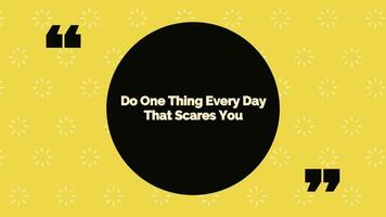 abstrait mouvement Contexte avec le citation faire un chose chaque journée cette fait peur vous avec dynamique effets video