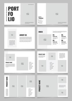 Minimal Architecture Portfolio Brochure Layout vector