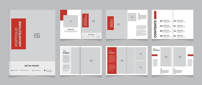 Clean and professional portfolio design for Architects editable architecture portfolio vector