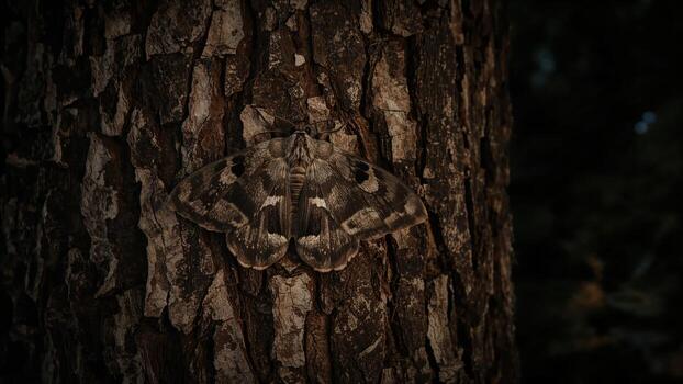 A moth on a tree trunk photo