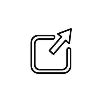 External Link Icon Black Outline Square Shape Arrow Pointer Navigation Symbol Interface Element Web Design Graphic User Interface G U I vector
