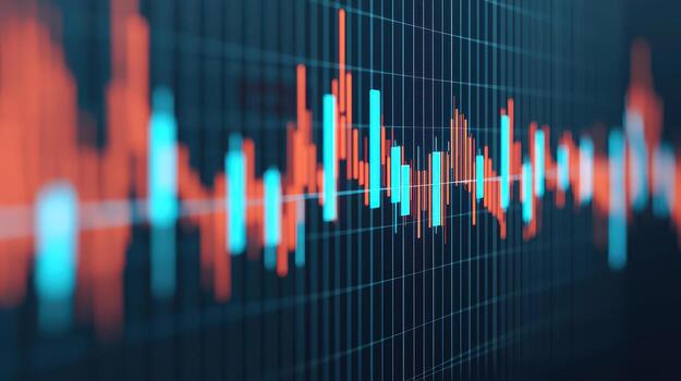 Financial data visualization with colorful graphs and charts photo