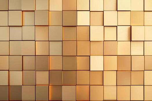 resumen dorado 3d cubo modelo con calentar tonos y oscuridad foto