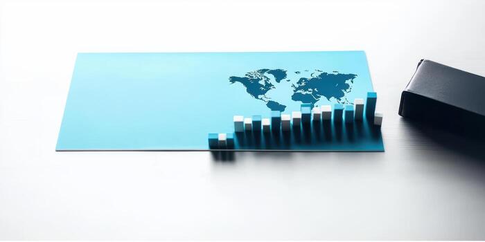 Growth chart financial data blue paper data analysis photo