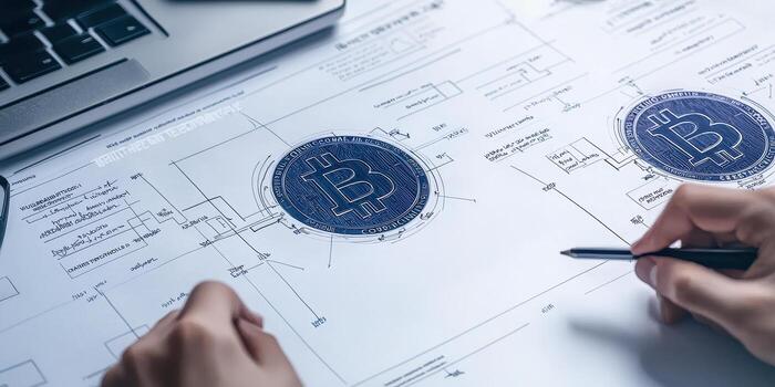 Business contract signing with blue seal stamp on document paper photo
