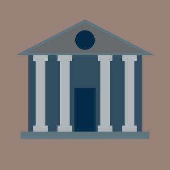 Symmetrical Building with Columns a Simple Design for Architecture and Structural Design vector