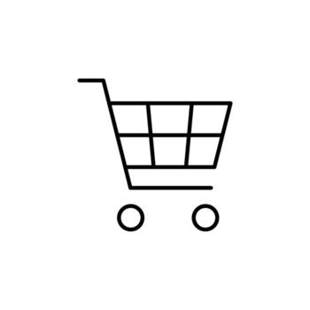 compras carro revisa línea icono para web solicitud vector