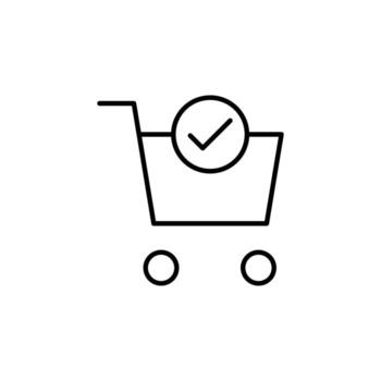 revisa proceso línea icono para comercio electrónico plataforma vector