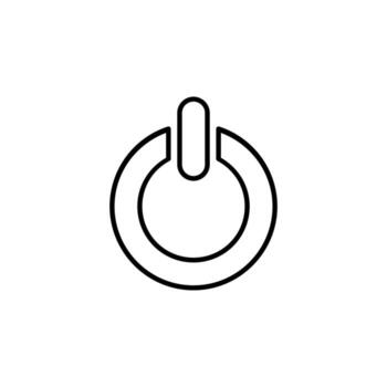Power Control Line Icon for Mobile Application vector