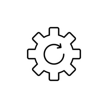 sistema actualizar línea icono para móvil interfaz vector