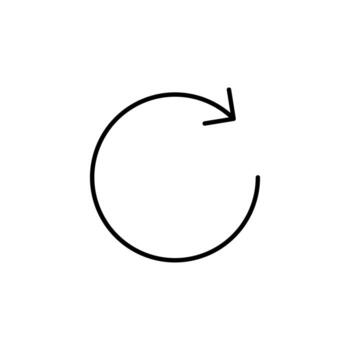 reiniciar acción línea icono para digital tablero vector