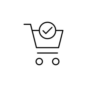 revisa página línea icono para móvil solicitud vector