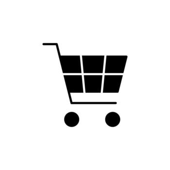 vacío compras carro sólido icono para ui monitor vector