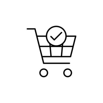 rápido revisa línea icono para web tablero vector