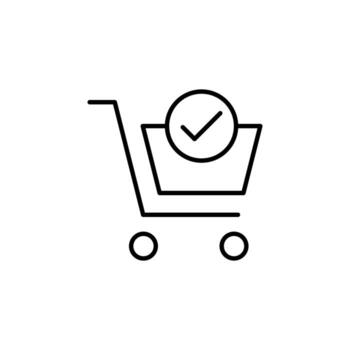 seguro revisa línea icono para pago interfaz vector