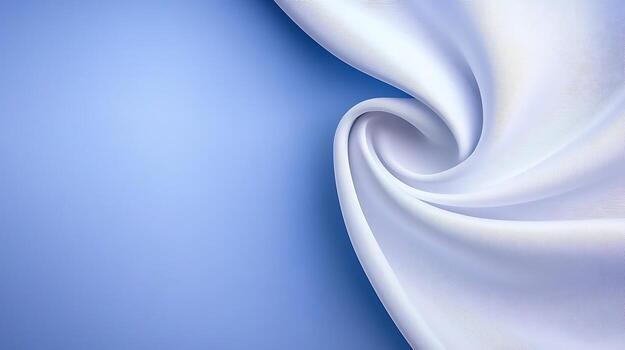 Soft white fabric swirling gracefully against a serene blue background, creating a calming atmosphere photo