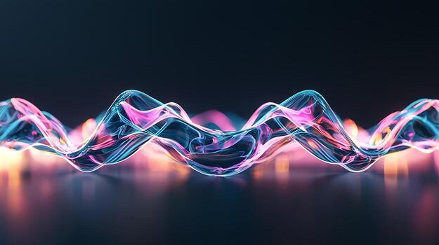Vibrant abstract waveforms with luminous background, representing energy and motion dynamics photo