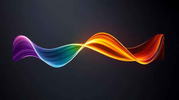Vibrant abstract waves of color flowing smoothly across a dark background, creating visual harmony photo