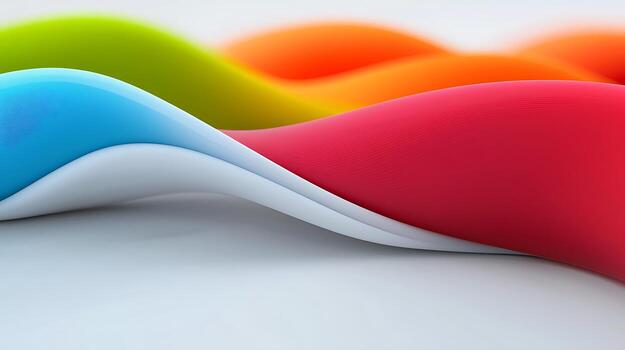 Vibrant colored waves in smooth gradient, showcasing dynamic motion against a soft background photo