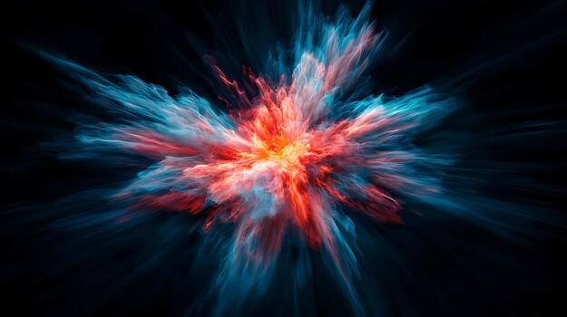 Vibrant explosion of colors in a dark background, creating a dynamic and energetic visual effect photo