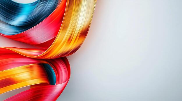Vibrant flowing ribbons of color in a smooth gradient, creating a dynamic artistic effect photo