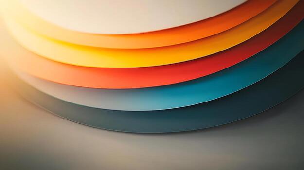 Vibrant layers of colored paper create an abstract background with soft lighting effects photo