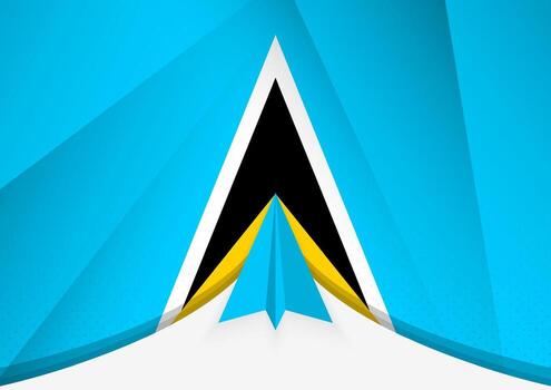 Santo lucia bandera con resumen papel avión diseño, nacional bandera en un geométrico doblada papel estilo. vector