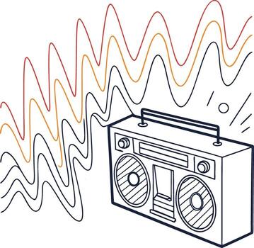 resumen sonido forma de onda y audio igualada visualización silueta vector