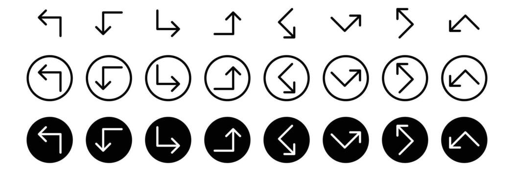 direccional flecha íconos limpio, moderno, y versátil conjunto para ui diseño . vector