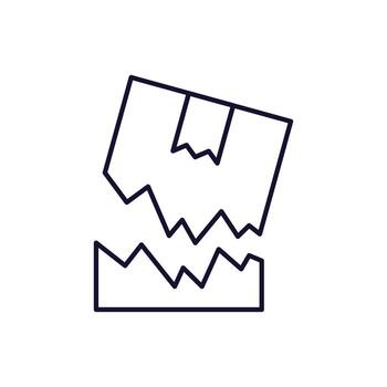 Broken Box Outline Symbol for Graphic and Web Design, Apps, Adverts, Various Cards vector