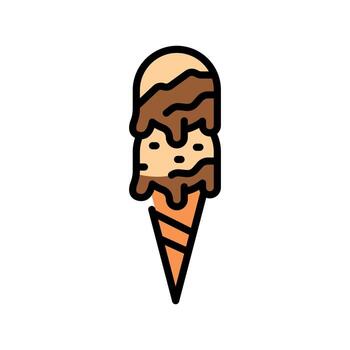 Gelato color line icon for digital and print projects. vector