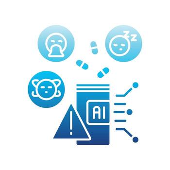 ai en fármaco supervisión color plano icono para digital y impresión proyectos vector