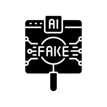 falsificación detección negro plano icono para digital y impresión proyectos vector