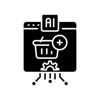 Complementary product recommendation black flat icon for digital and print projects. vector