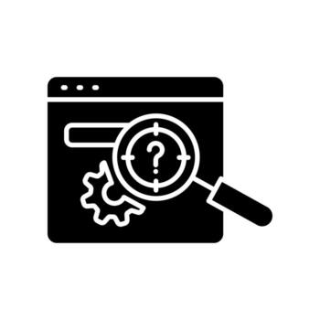 Better search engine black flat icon for digital and print projects. vector