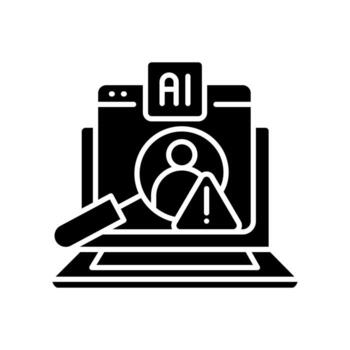 Fraud detection black flat icon for digital and print projects. vector