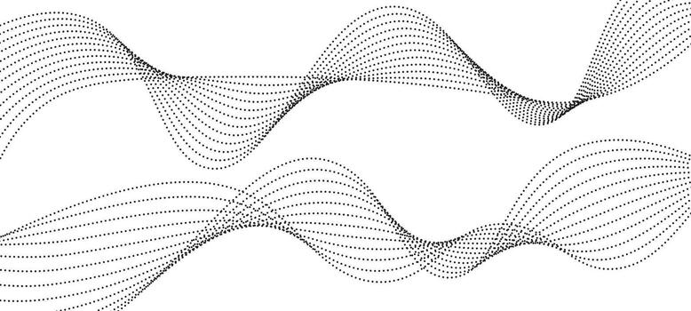 Waving particle technology dots isolated on white background vector